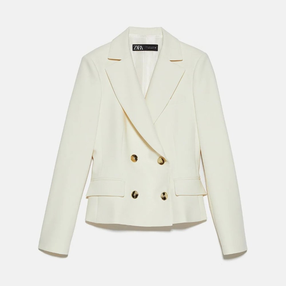 Zara Double Breasted Cropped Blazer - Picture 5 of 6